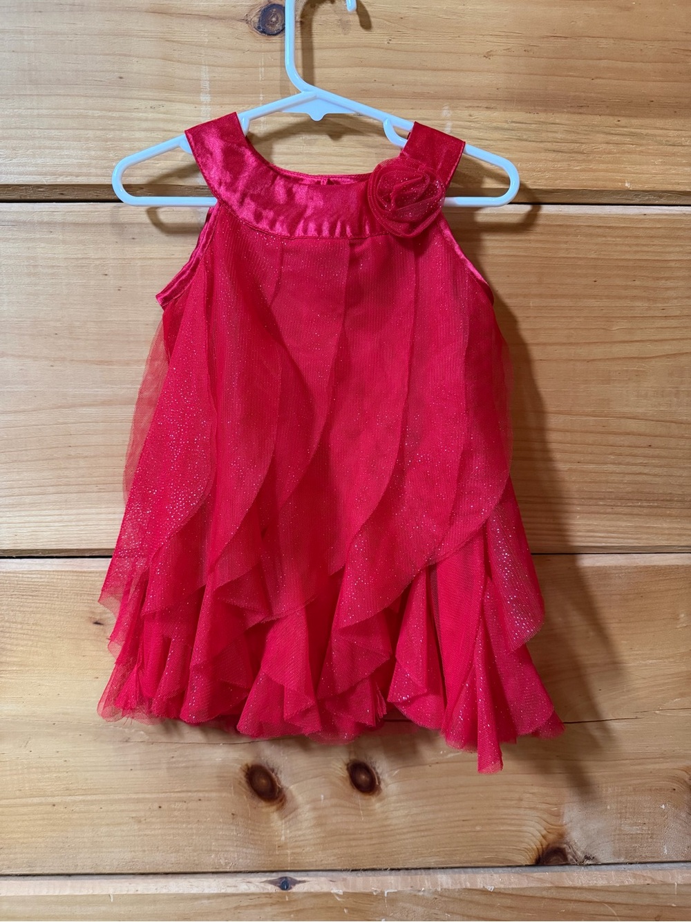 healthtex Red Sparkle Layered Tulle Dress